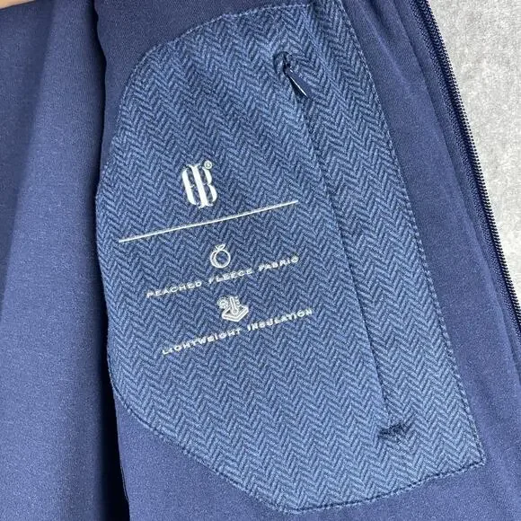 Holderness & Bourne Perry Vest Mens Medium Blue Herringbone Insulated Logo Golf